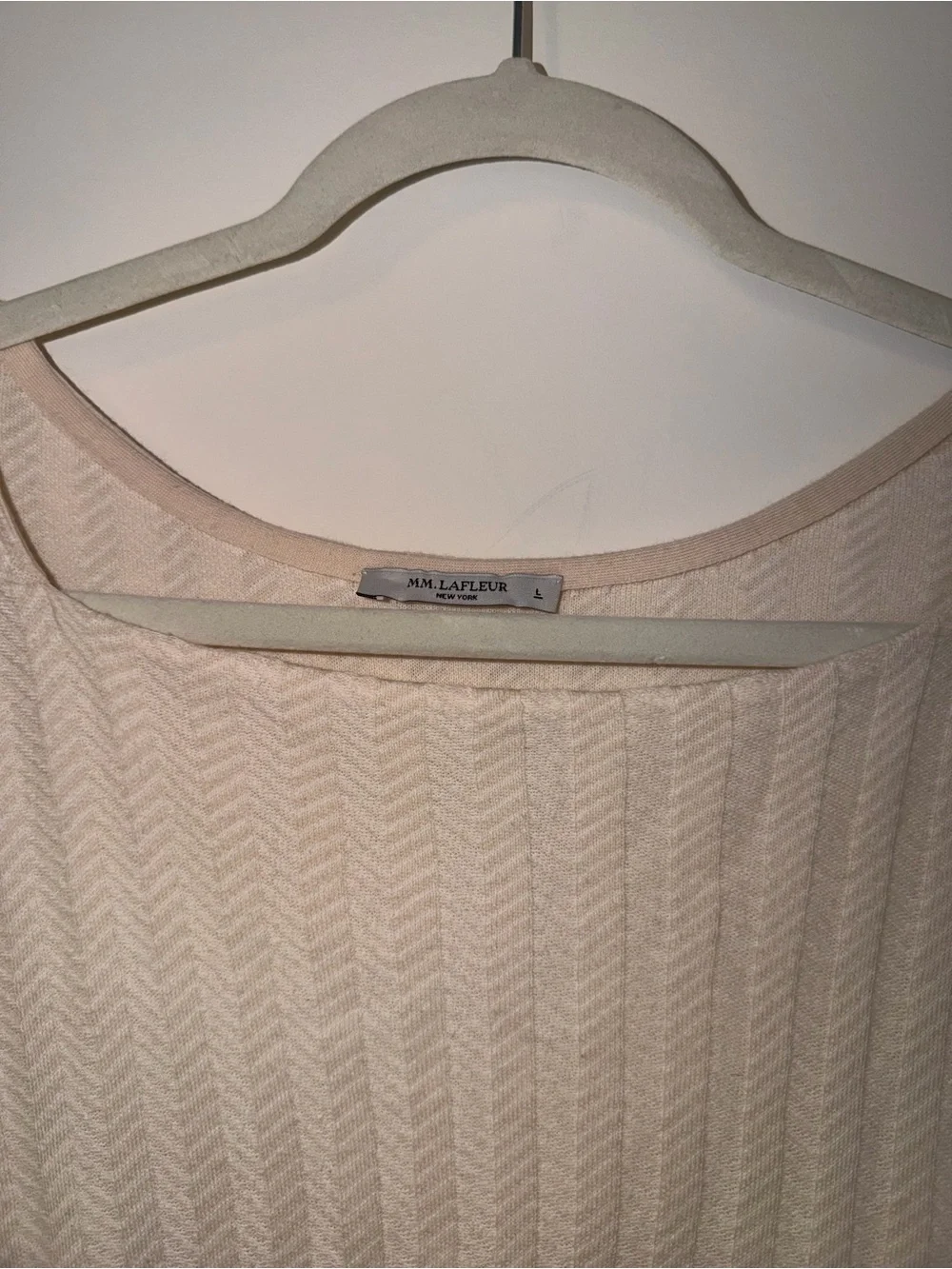 MM Lafleur Cotton Knit Boatneck sweater beige neutral minimal classic business L - Picture 6 of 10